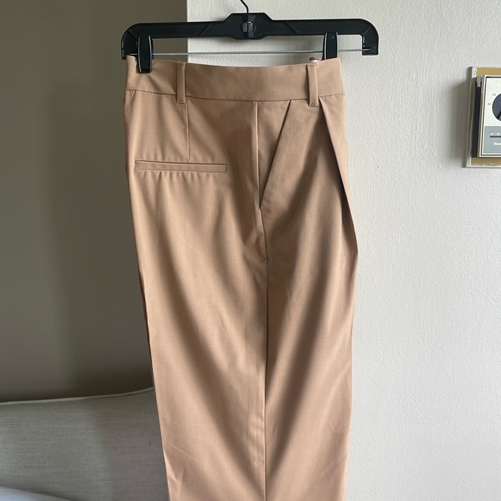 Tan camel Zara straight leg trousers